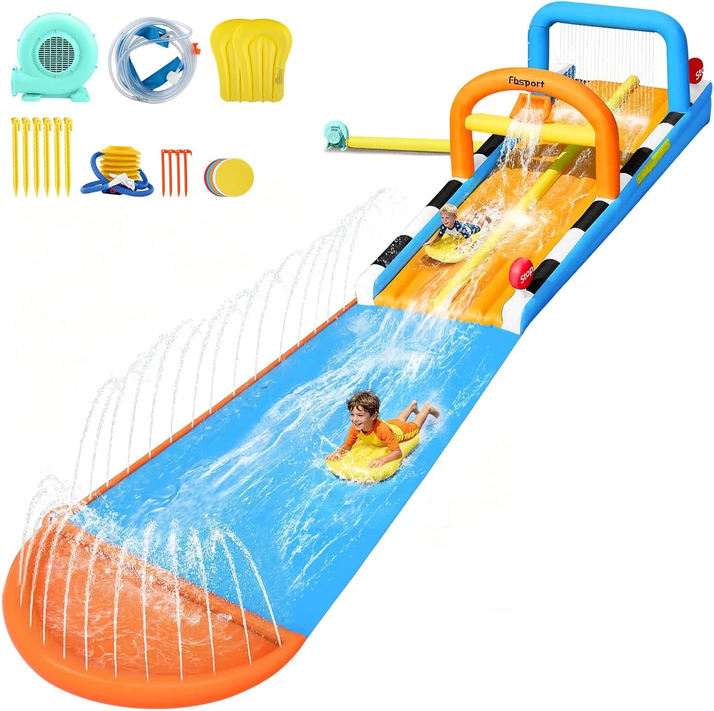 🌊Outdoor Inflatable Water Slide🏄♀️ (Includes 2 Surfboards)