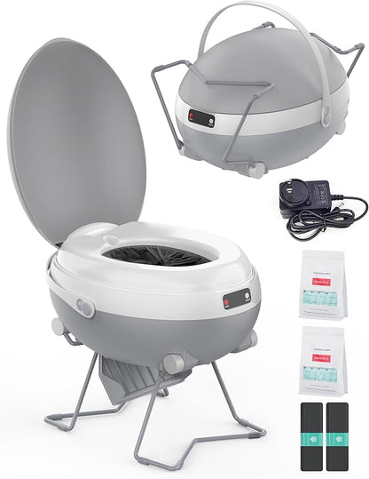 🚽Portable Rechargeable Dry Flush Toilet, Waterless Self-Contained Design