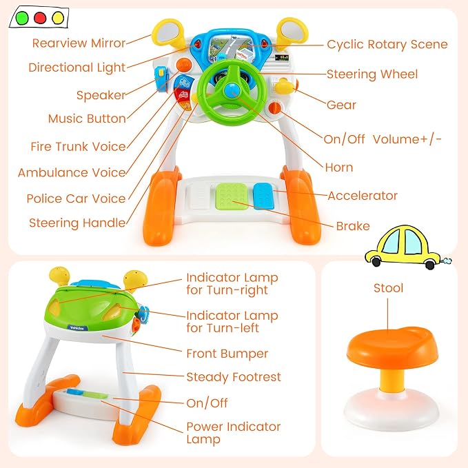 🎁Kids Driving Simulation Toy-The Perfect Birthday Gift!