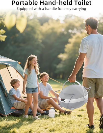 🚽Portable Rechargeable Dry Flush Toilet, Waterless Self-Contained Design