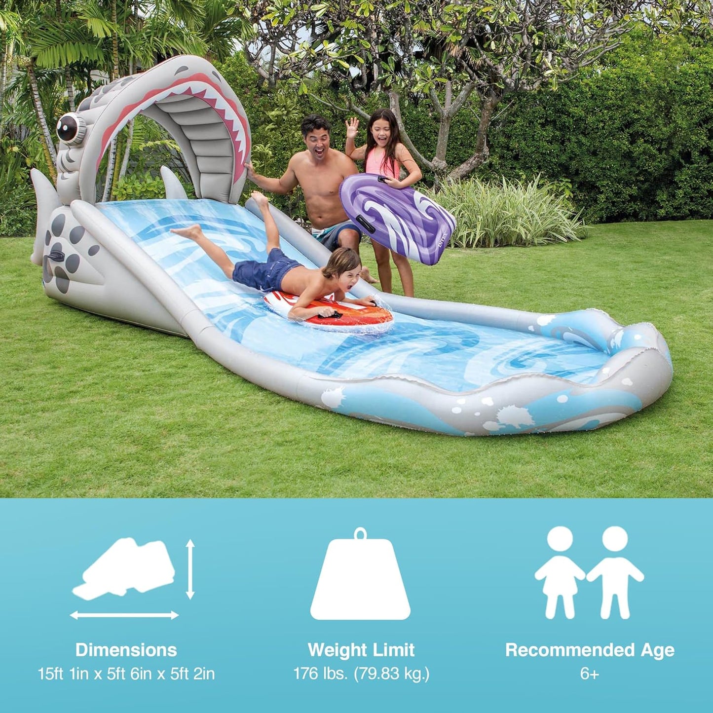 🌊Outdoor Inflatable Water Slide🏄‍♀️ (Includes 2 Surfboards)