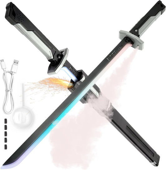 ⚔️Cyberpunk Spark Blade | RGB LED Mist Sword with Sound FX