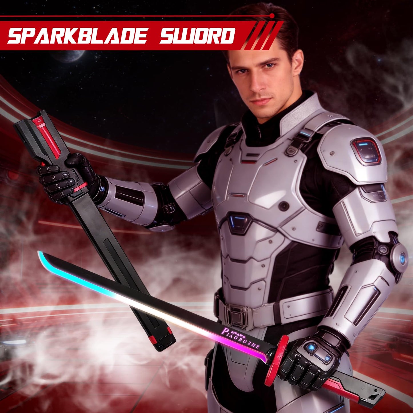 ⚔️Cyberpunk-Spark-Klinge | RGB-LED-Nebelschwert mit Soundeffekten