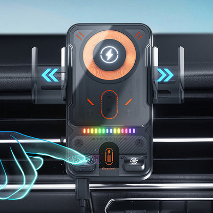 Intelligente 2-in-1 Auto-Handyhalterung mit automatischer Drehung und kabelloser Ladefunktion