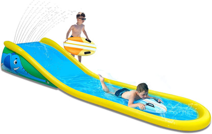 🌊Outdoor Inflatable Water Slide🏄‍♀️ (Includes 2 Surfboards)