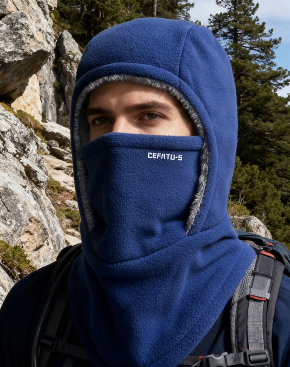 Unisex Winter Warme Halsmaske Ohrenschutz Einteiler-Mütze